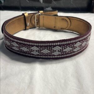 Boomba Studio L-XL Dog Collar Burgundy, with metallic copper vegan leather - NEW